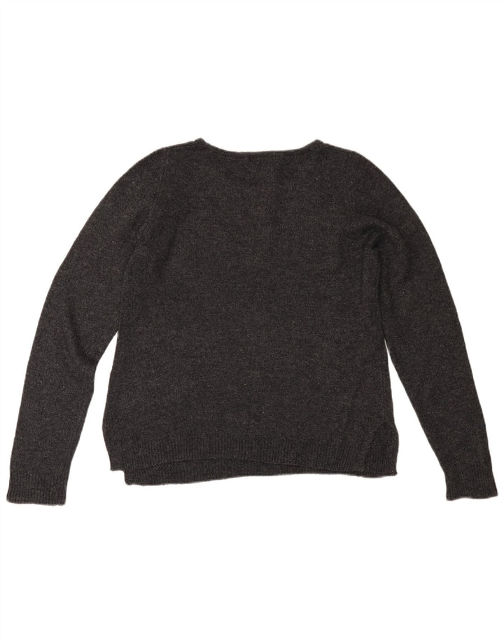 MONSOON Womens Boat Neck Jumper Sweater UK 12 Medium Grey Cotton