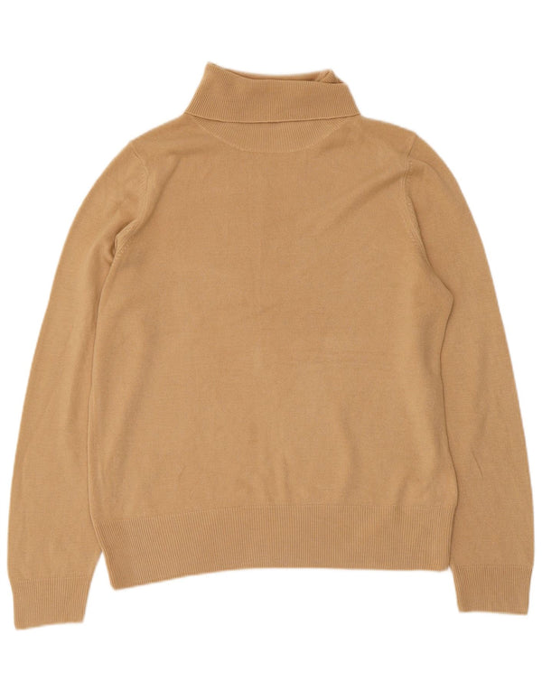 Marks & Spencer Womens Roll Neck Jumper Sweater UK 12 Medium Brown Acrylic