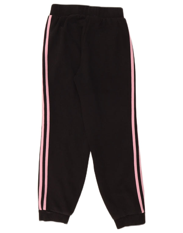 ADIDAS Girls Tracksuit Trousers Joggers 11-12 Years Black Cotton