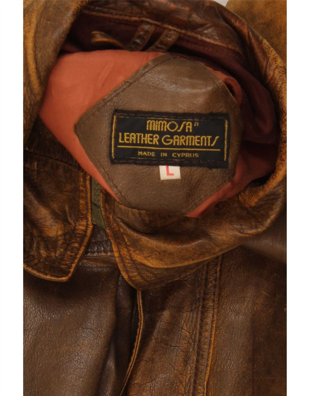 Mimosa Mens Leather Jacket UK 42 Large Brown Leather