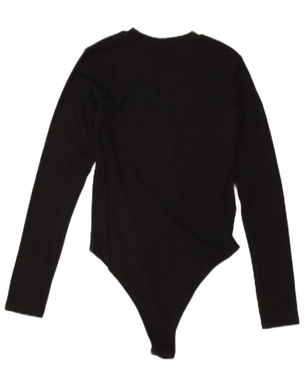 ZARA Womens Long Sleeve Bodysuit UK 14 Large Black