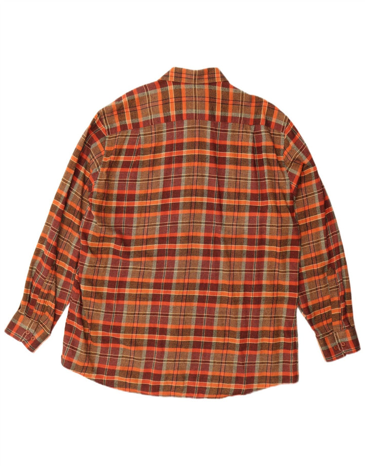 Walbusch Mens Flannel Shirt Size 42 Large Multicoloured Check Cotton