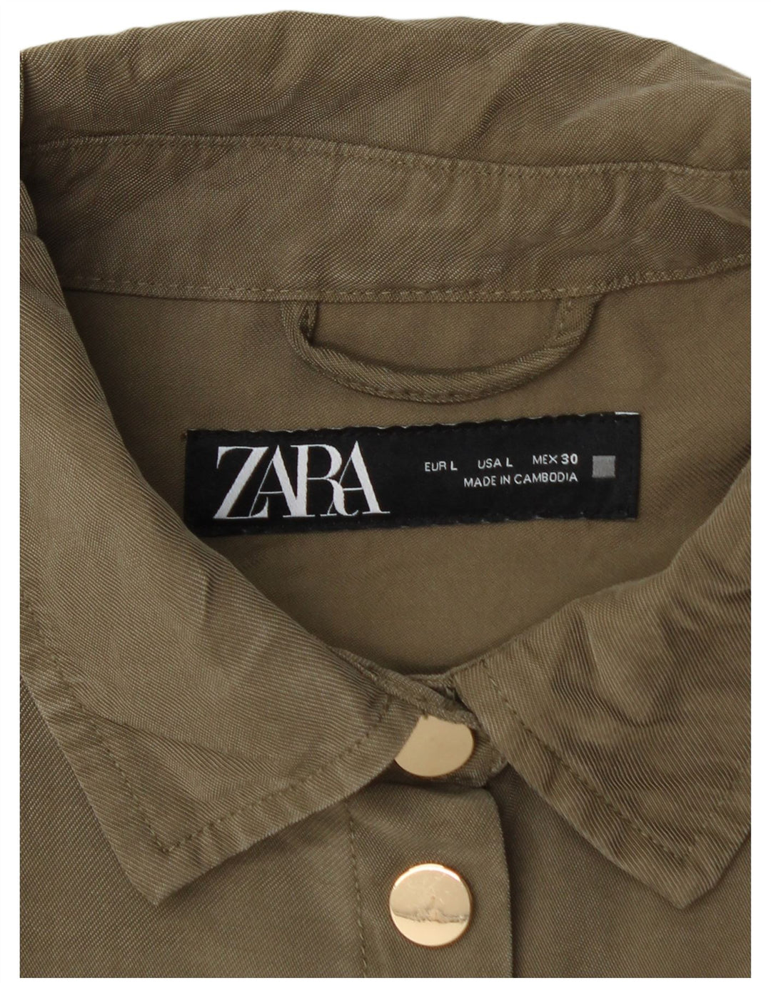 ZARA Womens Oversized Utility Jacket UK 16 Large Khaki Viscose