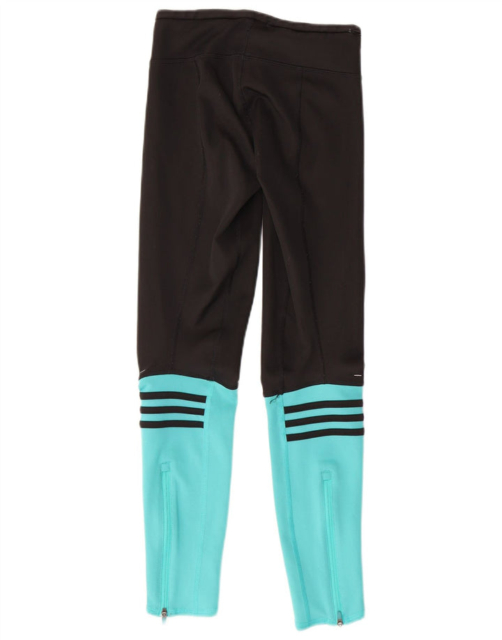 ADIDAS Womens Climalite Leggings UK 0/2 2XS  Black Colourblock Polyester