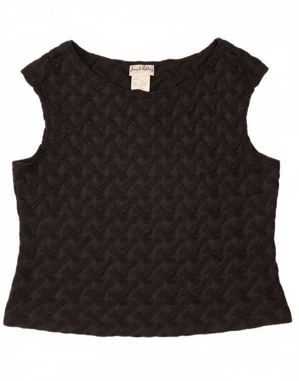 JOSEPH RIBKOFF Womens Sleeveless Blouse Top UK 18 XL Black Polyester