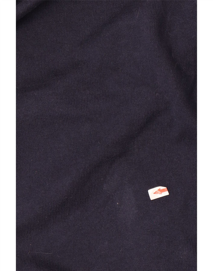 Eddie Bauer Mens V-Neck Jumper Sweater Medium Navy Blue Cotton