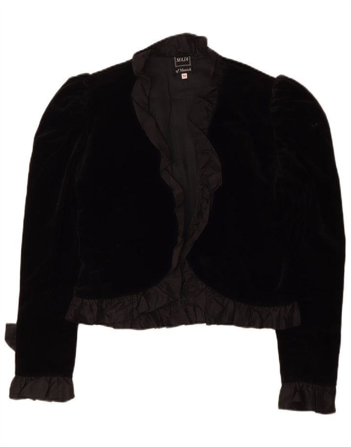 Vintage Womens Bolero Jacket EU 36 Small Black Classic