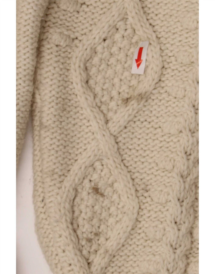 Zara Womens Oversized Turtle Neck Jumper Sweater UK 16 Large Beige