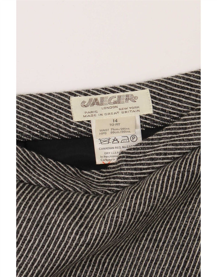Jaeger Womens Pencil Skirt UK 14 Medium W28 Grey Striped Wool