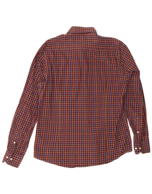 Barbour Mens Tailored Fit Flannel Shirt Medium Burgundy Check