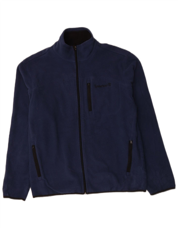 TIMBERLAND Mens Fleece Jacket UK 38 Medium Navy Blue Polyester