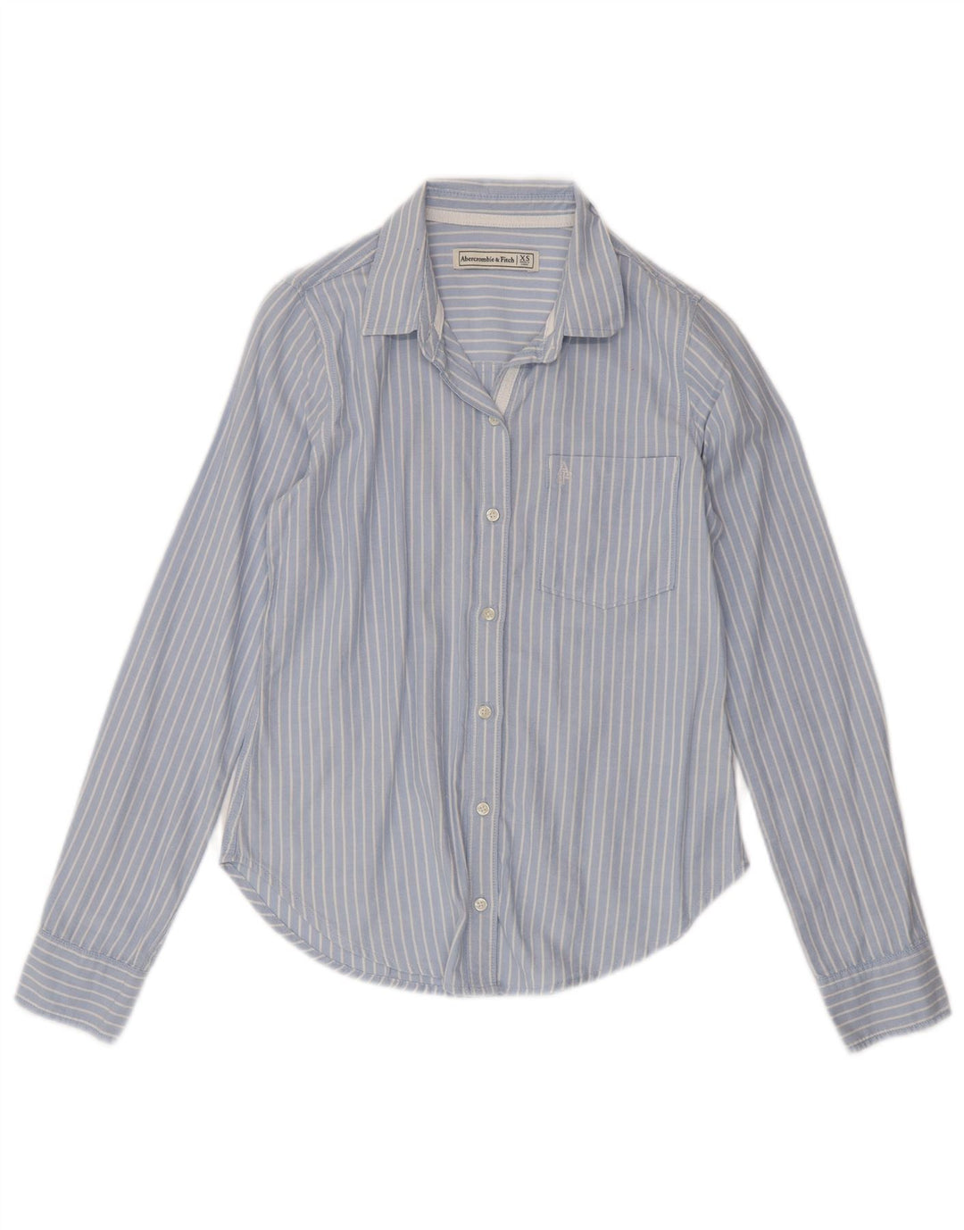 ABERCROMBIE & FITCH Womens Shirt UK 6 XS Blue Striped Cotton