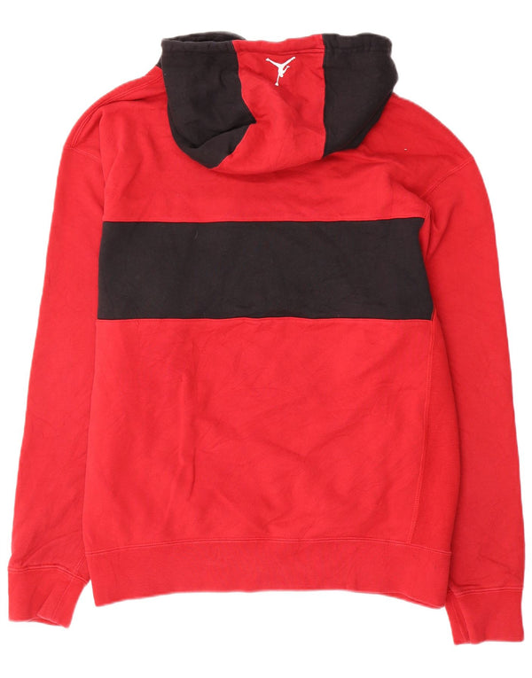 Jordan Mens Hoodie Jumper XL Red Colourblock Cotton