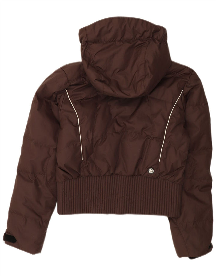 Colmar Womens Hooded Padded Jacket IT 42 Medium Brown Polyamide