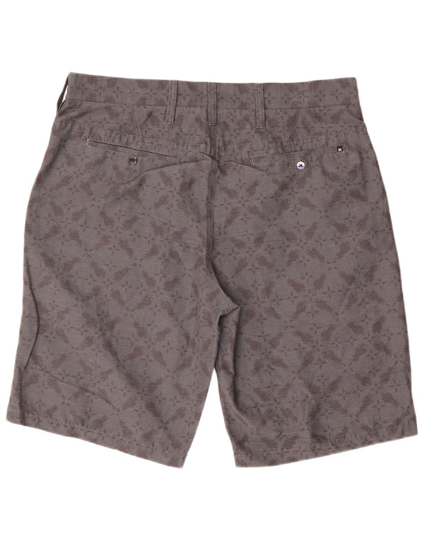 Hurley Mens Chino Shorts  W33 Medium Grey Geometric Polyester