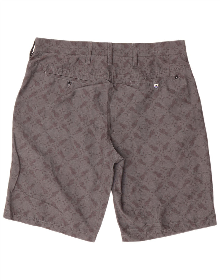 Hurley Mens Chino Shorts  W33 Medium Grey Geometric Polyester