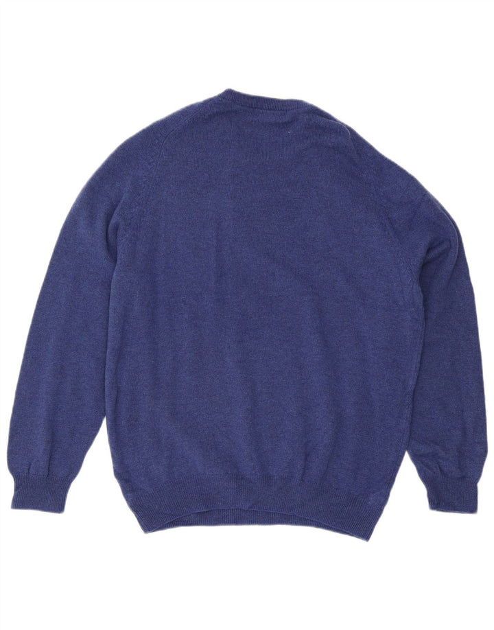 MARKS & SPENCER Mens Blue Harbour Crew Neck Jumper Sweater Large Blue Wool