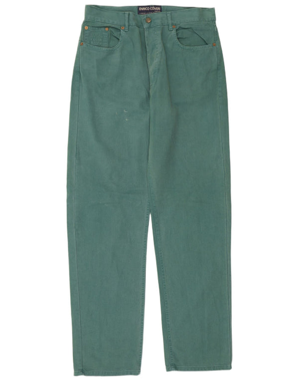 Enrico Coveri Mens Tapered Jeans W36 L34 Green Cotton