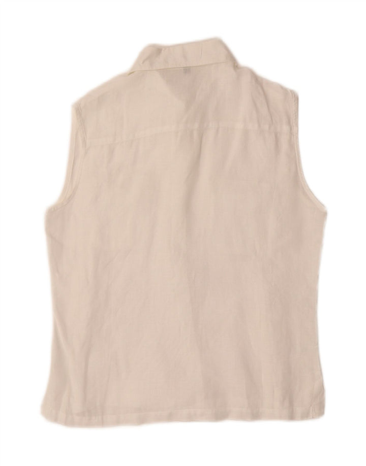 Best Company Womens Sleeveless Shirt Blouse IT 44 Medium White