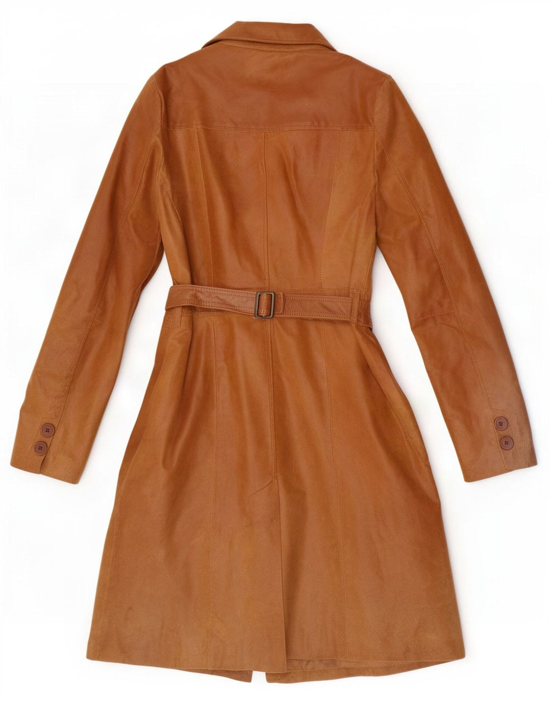 Vintage Womens Leather Coat IT 46 Large Brown