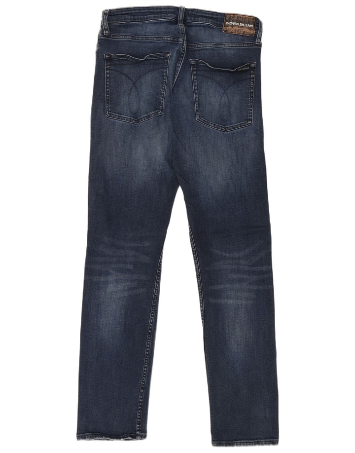 Calvin Klein Womens Slim Jeans W32 L32 Blue Cotton