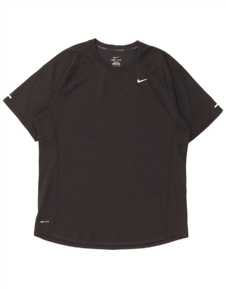 Nike Mens Dri Fit T-Shirt Top Large Black Polyester