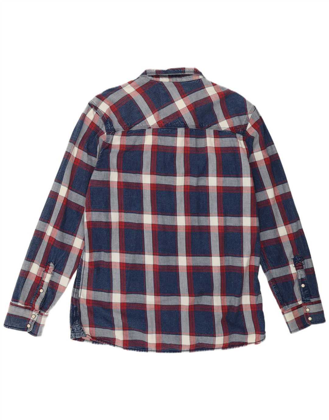 Tom Tompson Mens Slim Fit Shirt 2XL Navy Blue Check Cotton