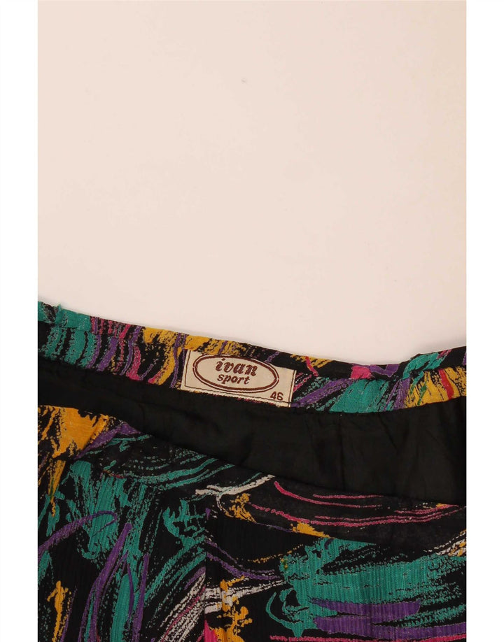 Vintage Womens Abstract Pattern Pleated Skirt IT 46 Large W28 Multicoloured