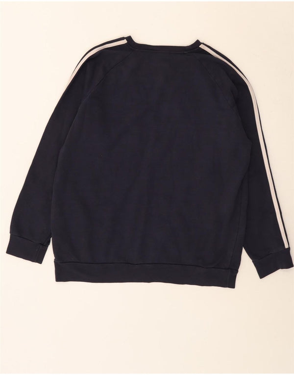 Adidas Womens Oversized Sweatshirt Jumper UK 12/14 Medium Navy Blue Cotton