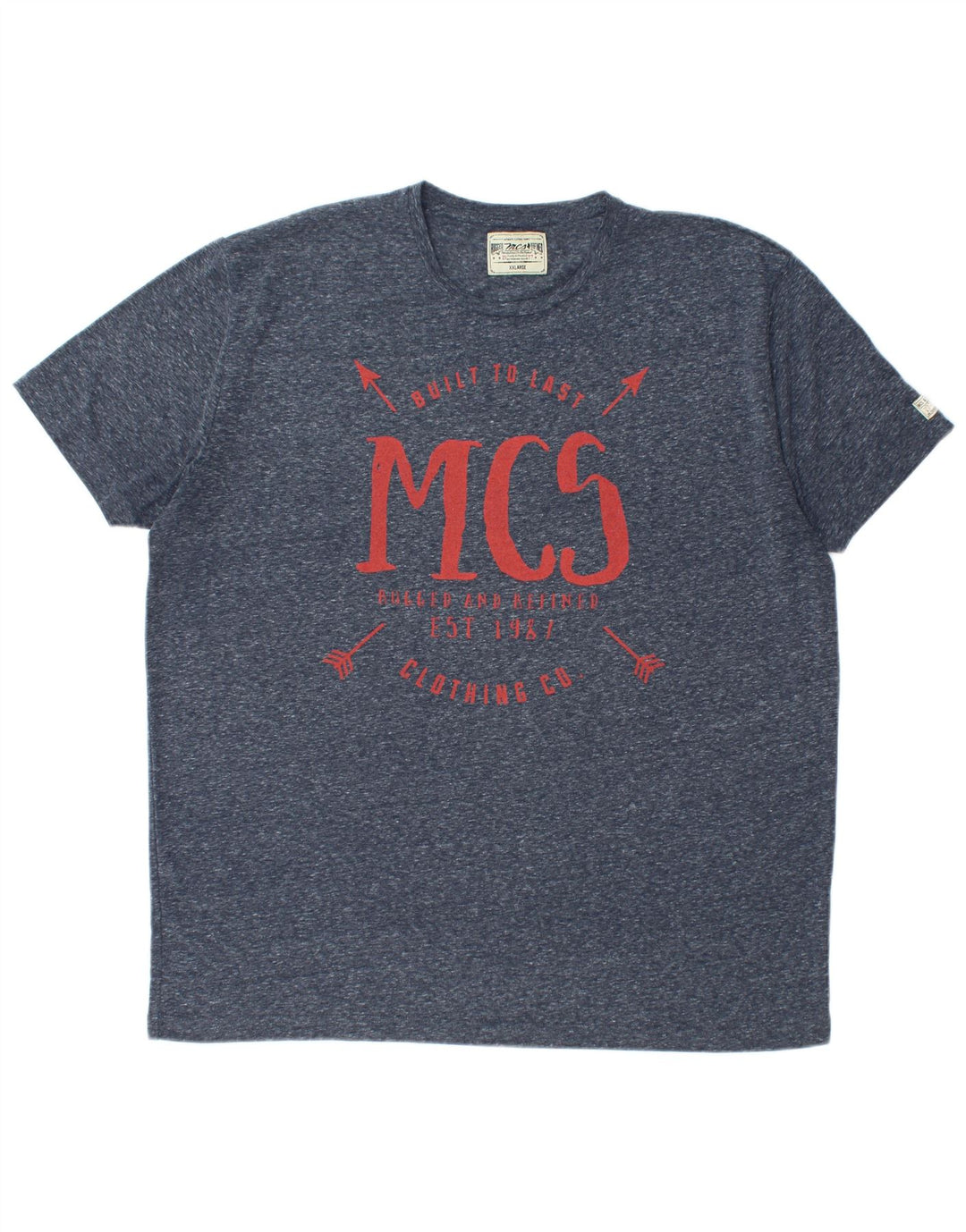 Marlboro Classics Mens Graphic T-Shirt Top 2XL Navy Blue Flecked Polyester