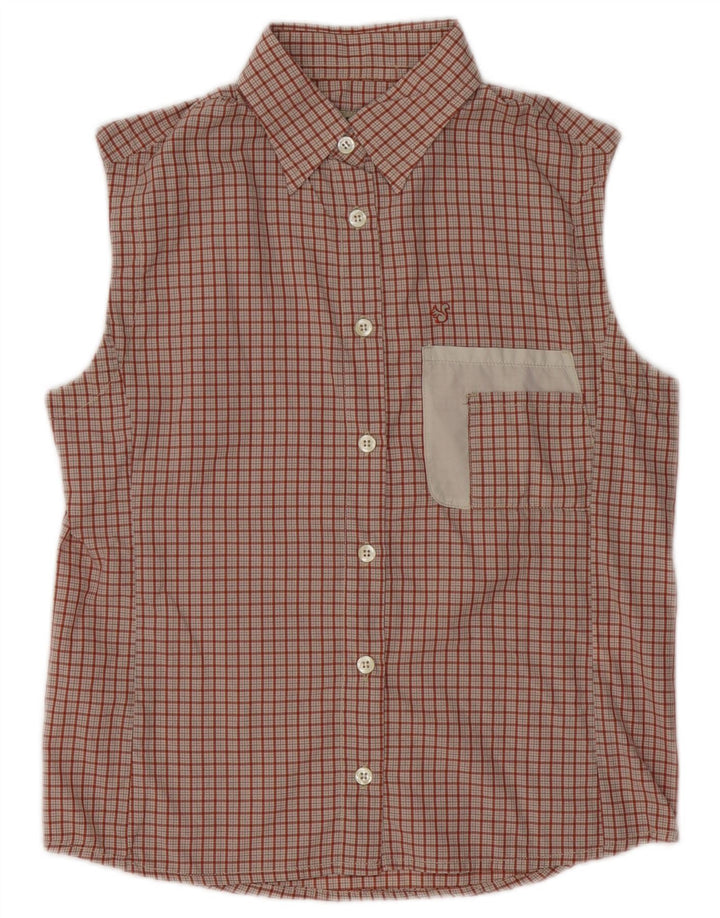 Bailo Womens Sleeveless Shirt UK 14 Medium Red Check Polyamide