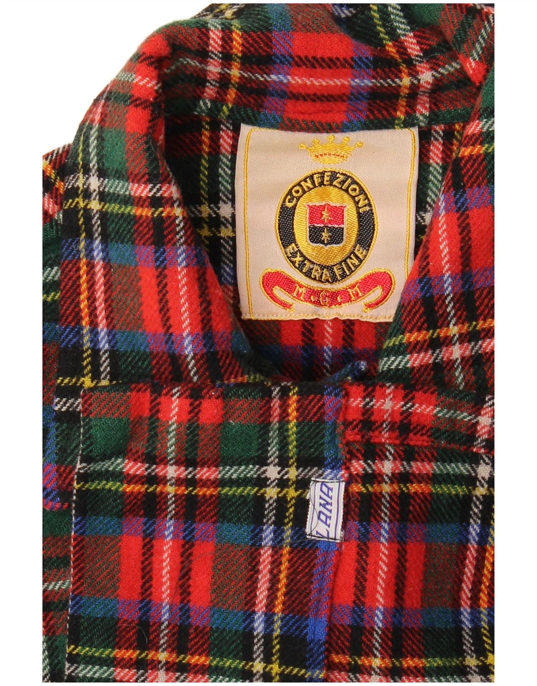 Vintage Mens Flannel Shirt Medium Red Check Wool