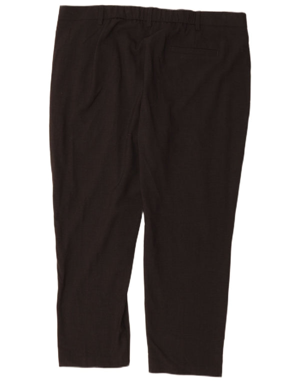 Marks & Spencer Womens High Waist Cropped Trousers UK 18 XL W36 L25 Grey