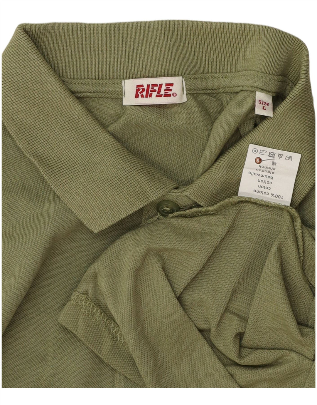 Rifle Mens Polo Shirt Large Green Cotton