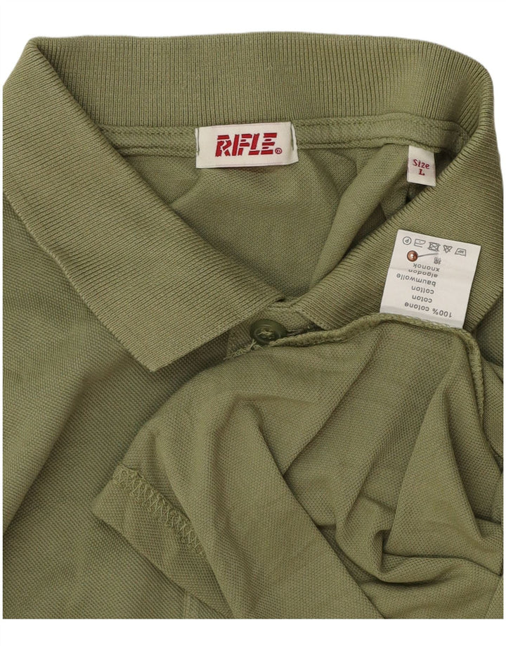 Rifle Mens Polo Shirt Large Green Cotton