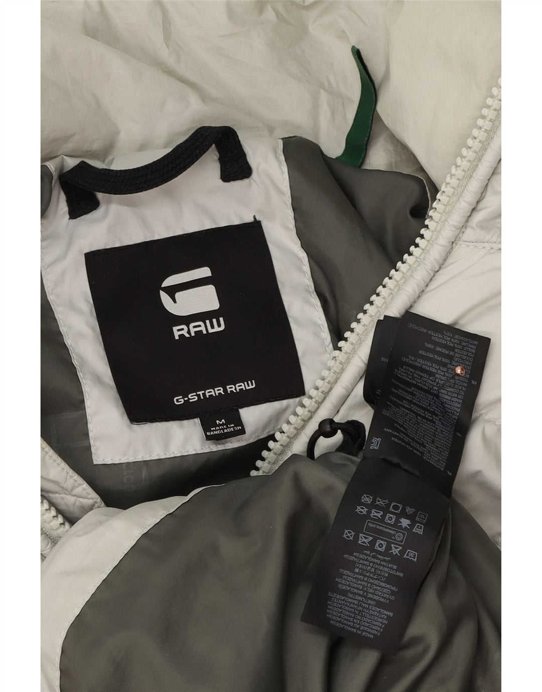 G-STAR Mens Hooded Padded Jacket UK 38 Medium Grey Polyester