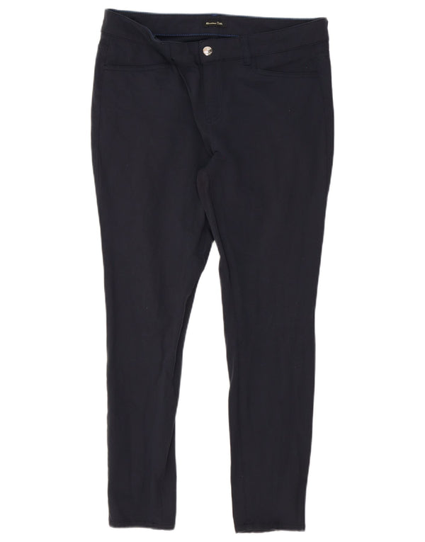 MASSIMO DUTTI Womens Crop Casual Trousers EU 42 Large W32 L26 Navy Blue