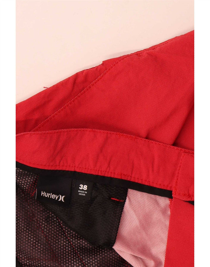 Hurley Mens Chino Shorts W38 XL Red Polyester