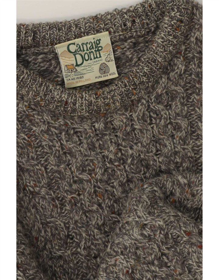 Carraig Donn Mens Jumper Sweater Medium Grey New Wool