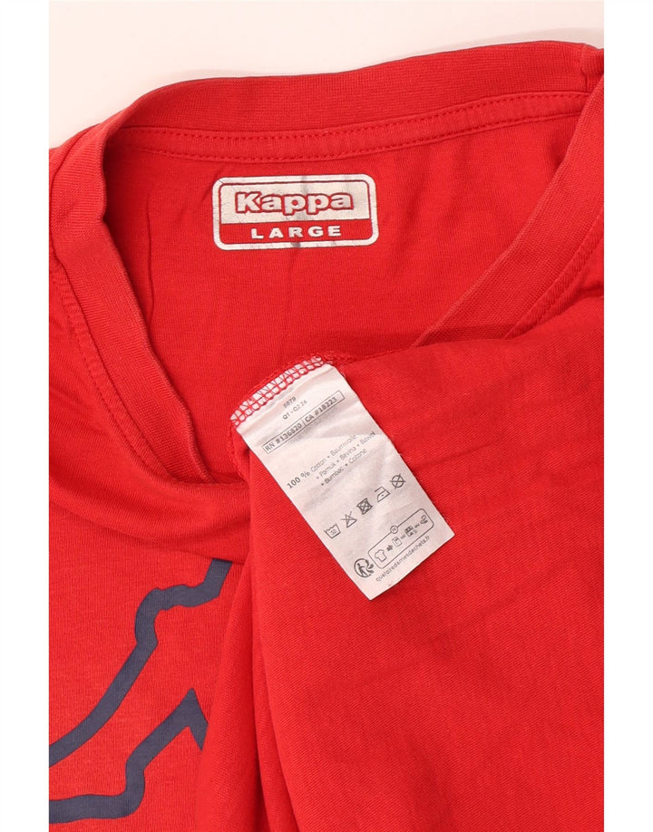 Kappa Mens Graphic T-Shirt Top Large Red Cotton