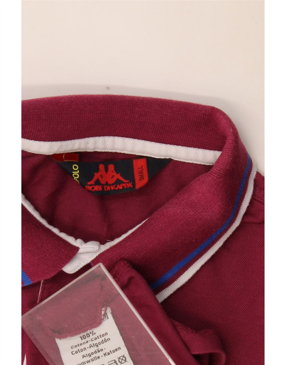 KAPPA Mens Polo Shirt Small Burgundy Cotton