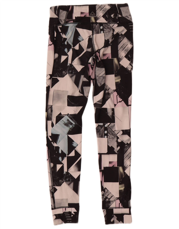 Reebok Womens Leggings UK 8/10 Small Multicoloured Geometric Polyester