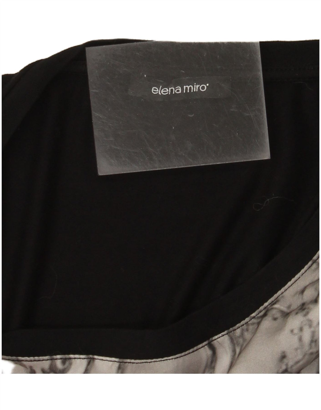 ELENA MIRO Womens Graphic Top Long Sleeve UK 18 XL Black