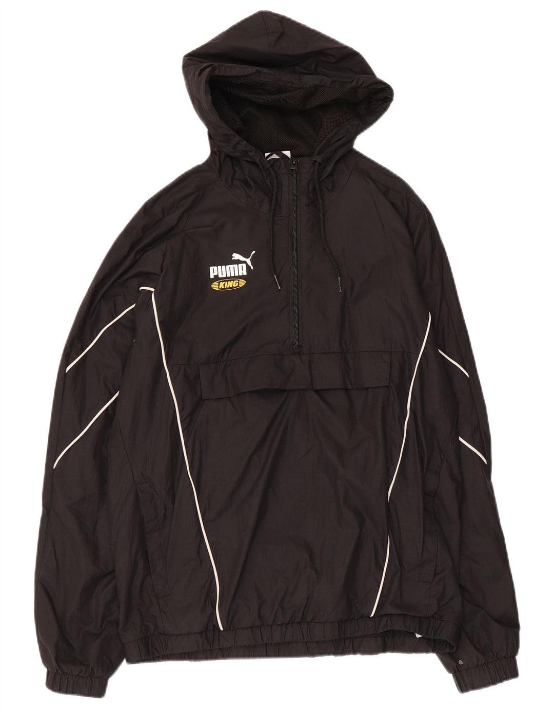 Puma Mens Hooded Pullover Rain Jacket UK 34 XS Black Polyester