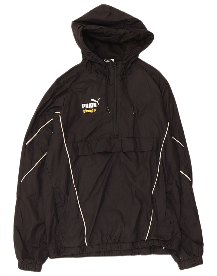 Puma Mens Hooded Pullover Rain Jacket UK 34 XS Black Polyester