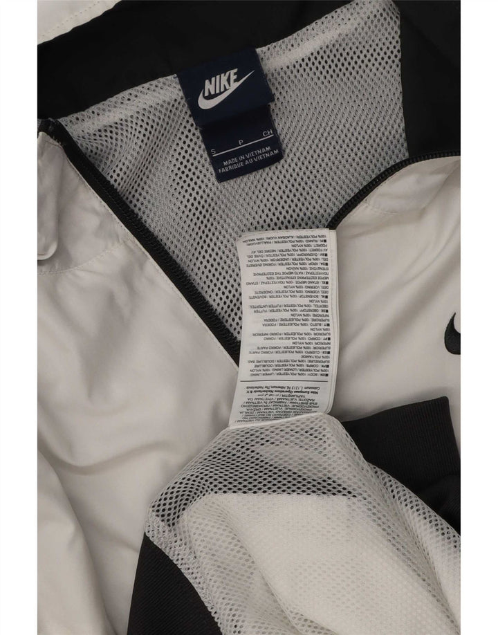 Nike Mens Tracksuit Top Jacket Small White Colourblock Polyester