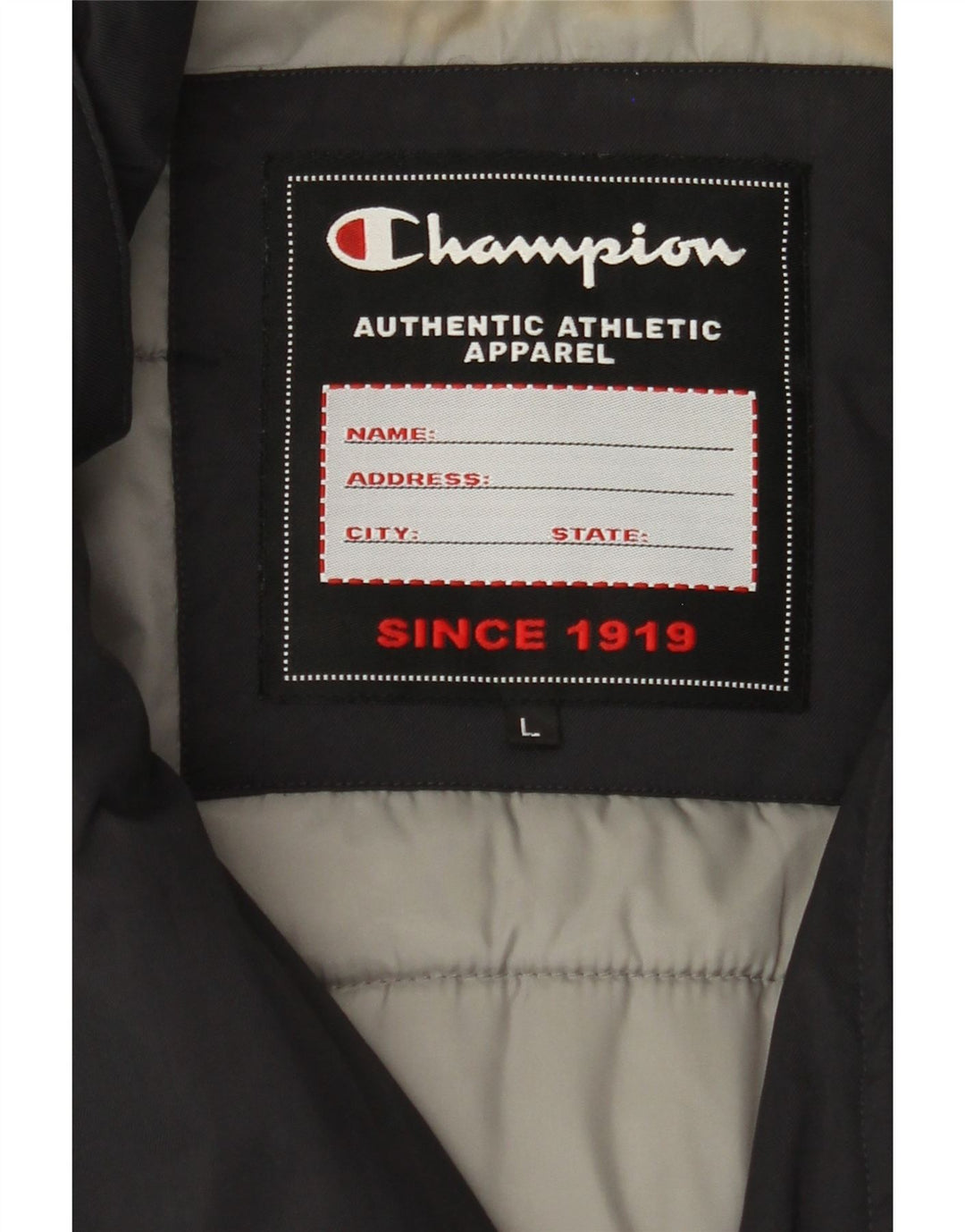 CHAMPION Mens Padded Jacket UK 40 Large Black Polyamide