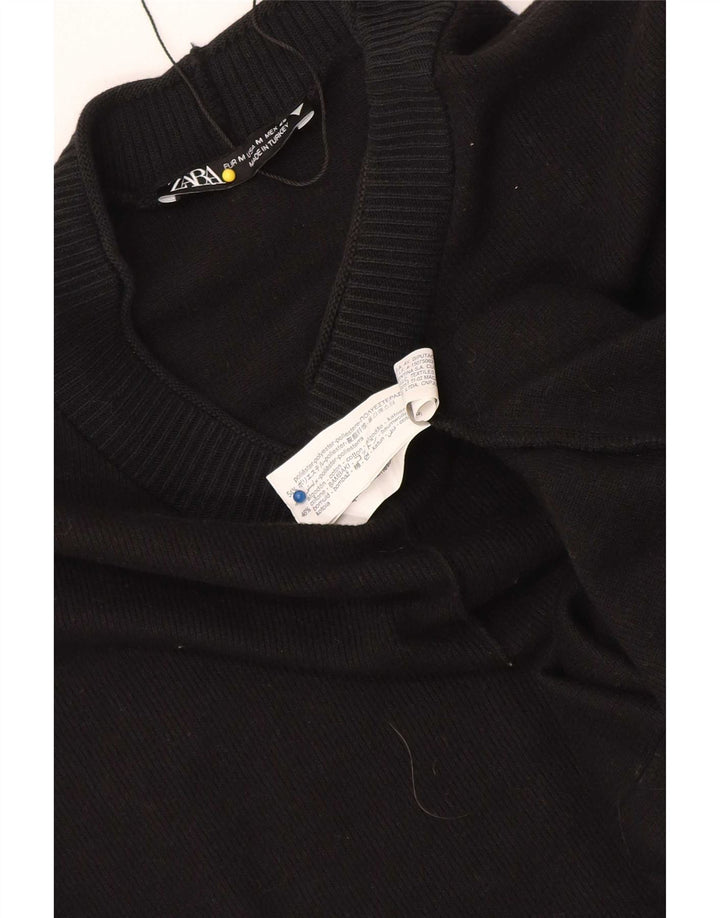 Zara Womens Shift Dress UK 12 Medium Black Cotton