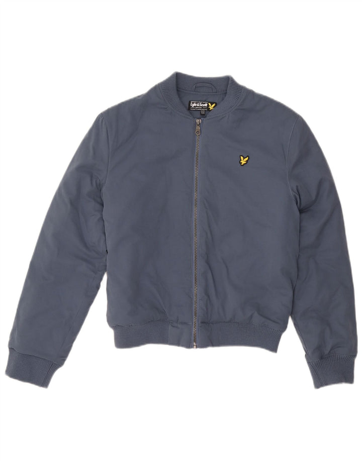 LYLE & SCOTT Boys Bomber Jacket 12-13 Years Blue Polyester