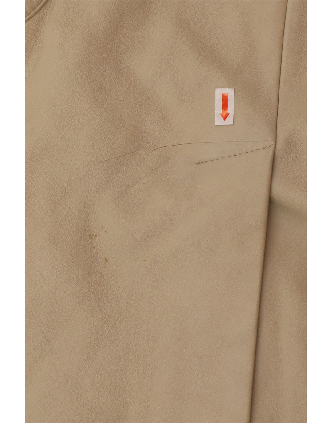 OLLY & CO Womens Leather Coat UK 10 Small  Beige Leather